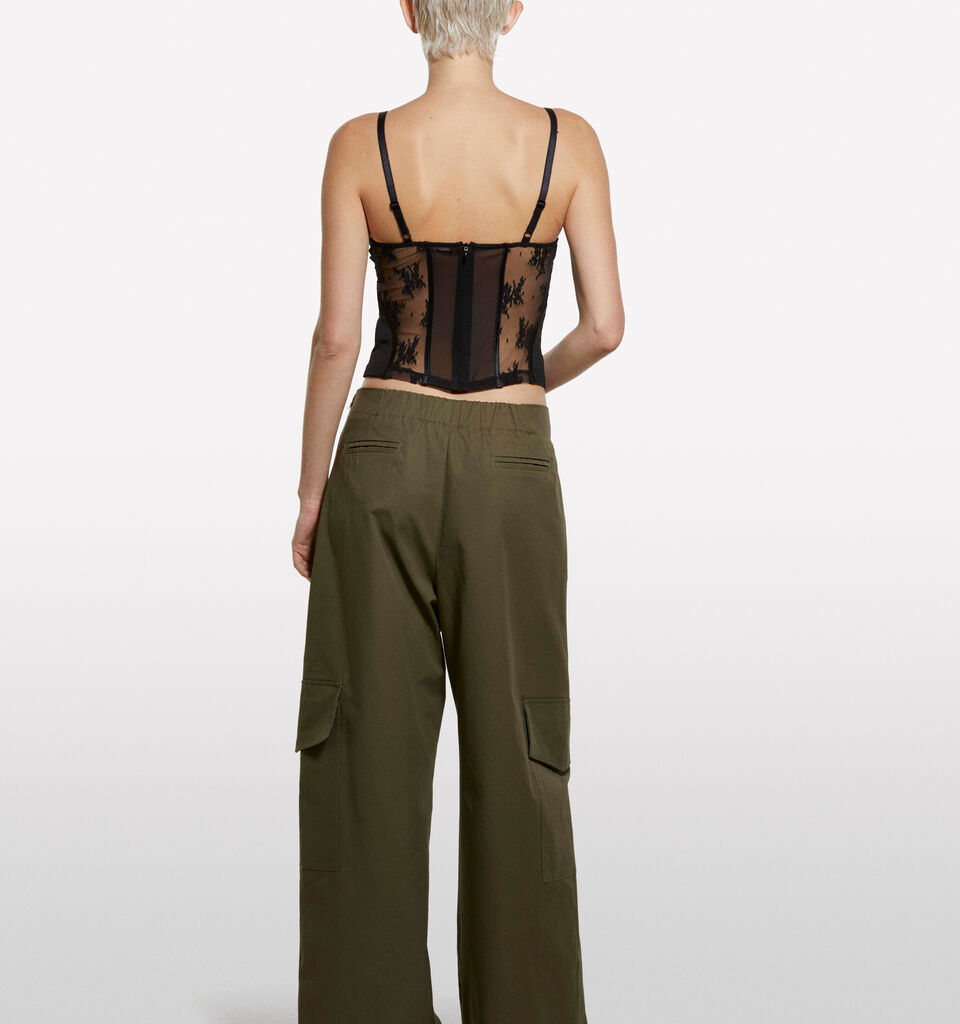 Top em tule e renda preta - tops para mulher - Preto | Sisley image number 2